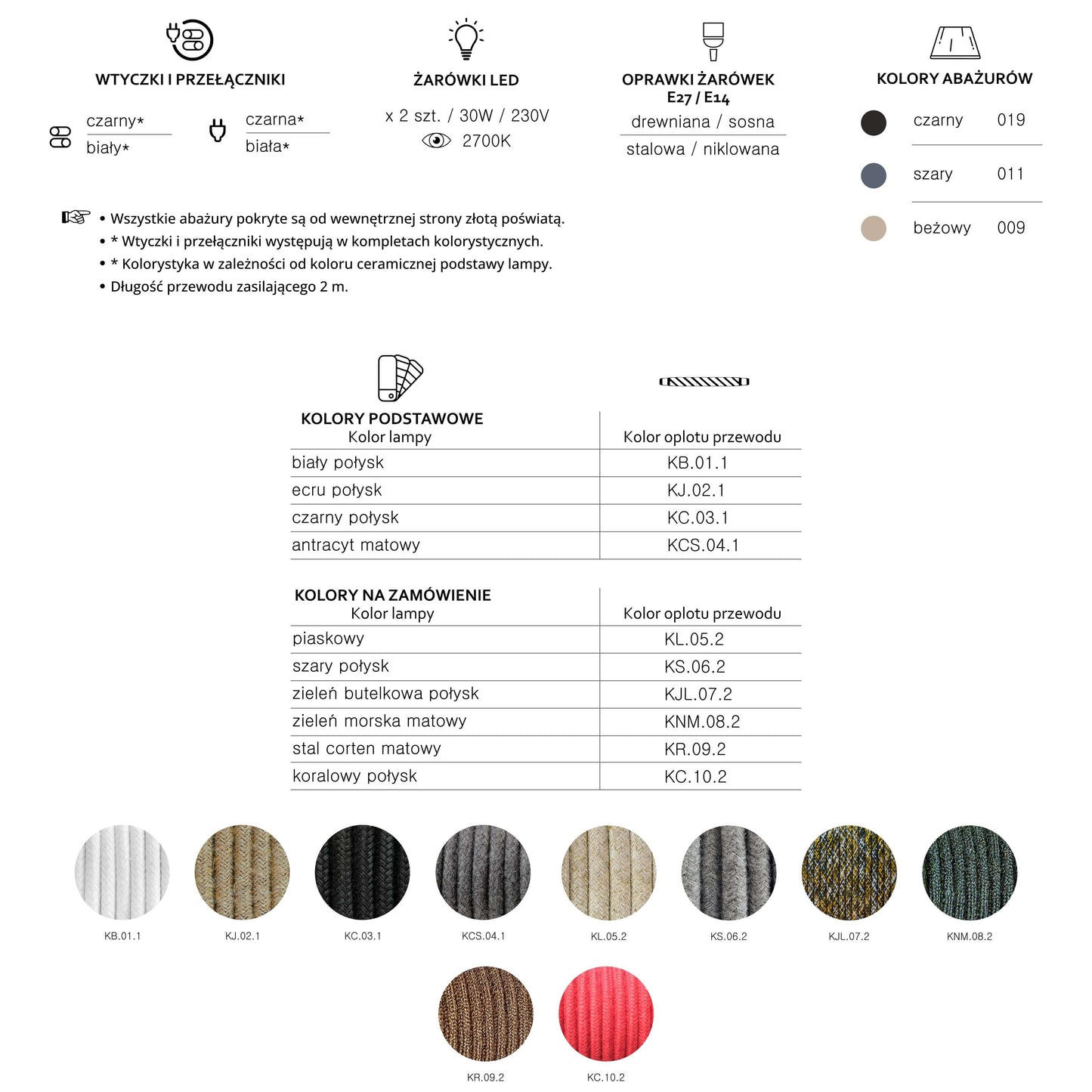 Lampa z abażurem - Orion Simple
