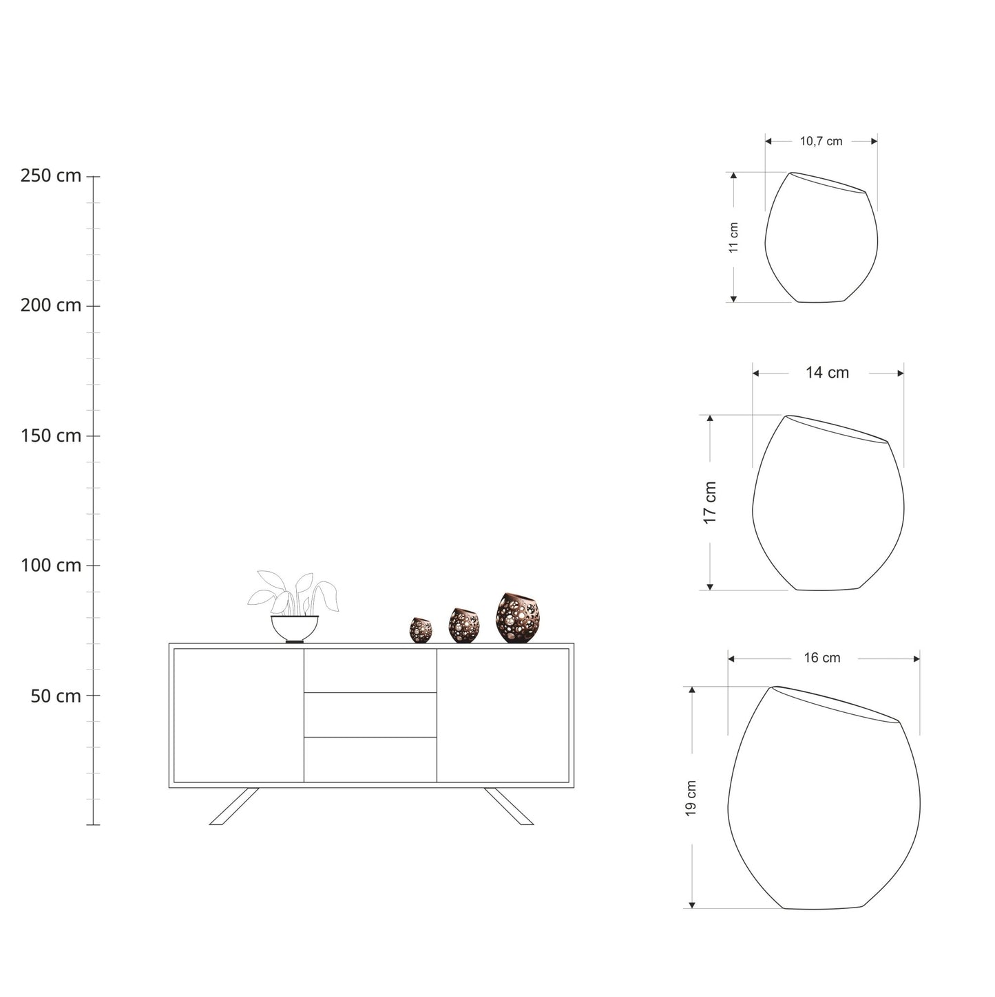 Lampion LAVA Cocount - średni - projekcja światła