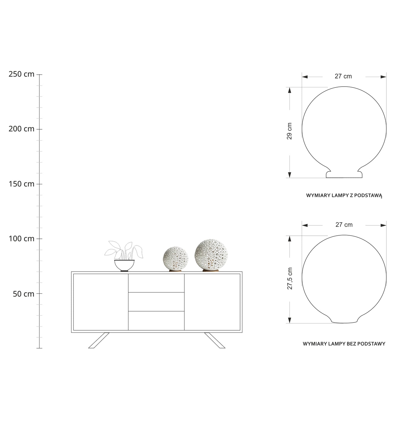 Lampa MOON Shine z podstawą