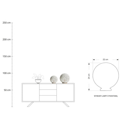 Lampa MOON Shadow z podstawą - projekcja światła